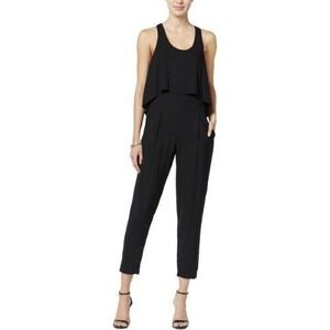 CHELSEA SKY Womens Black Sleeveless Scoop Neck Jumpsuit Size: XL